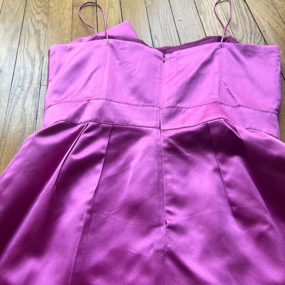 100% Silk Rickie Freeman Teri Jon size 12 Pink Fuchsia Spaghetti Strap Dress - Picture 13 of 16